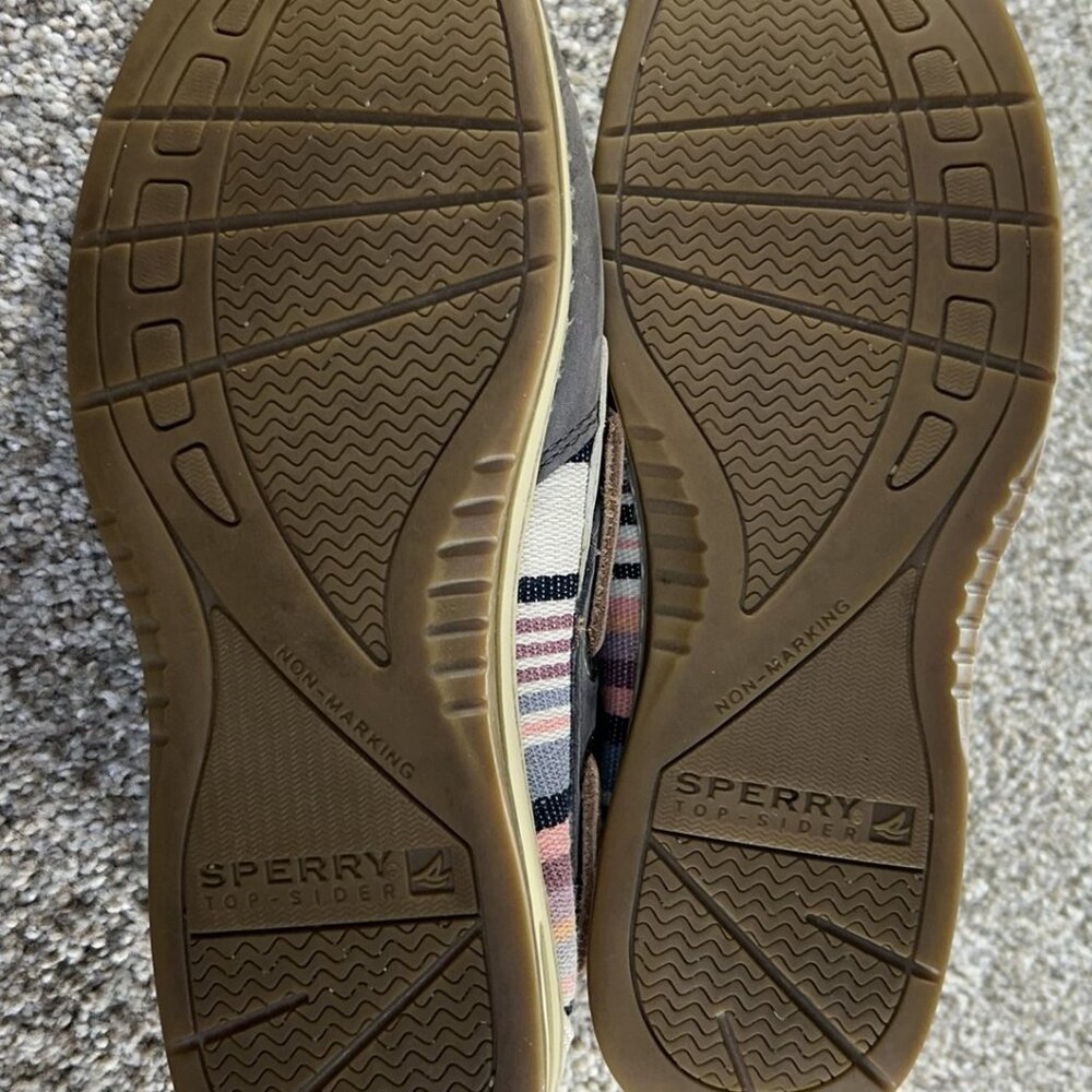 Sperry Top -Sider Women's Boat Shoes Gray Leather Multi Colored Size 6M STS90026 - Picture 10 of 11